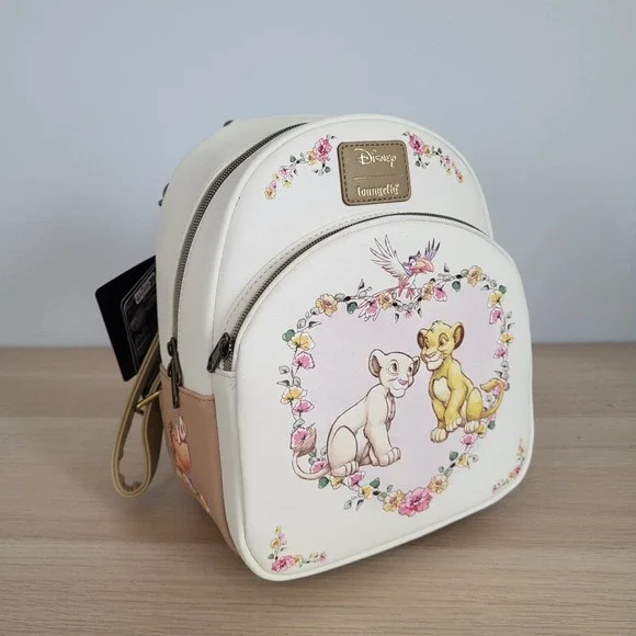 Disney Lion King Simba and Nala Heart Mini Backpack Amazon.com: Loungefly Disney The Lion King Young Simba  main image 2